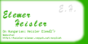 elemer heisler business card